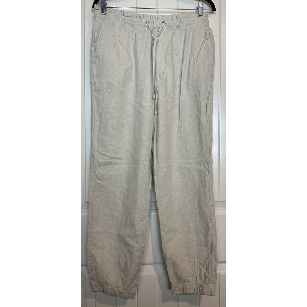 NWT Social Standard by Sanctuary Linen Blend Elastic Waist pull pants sz L